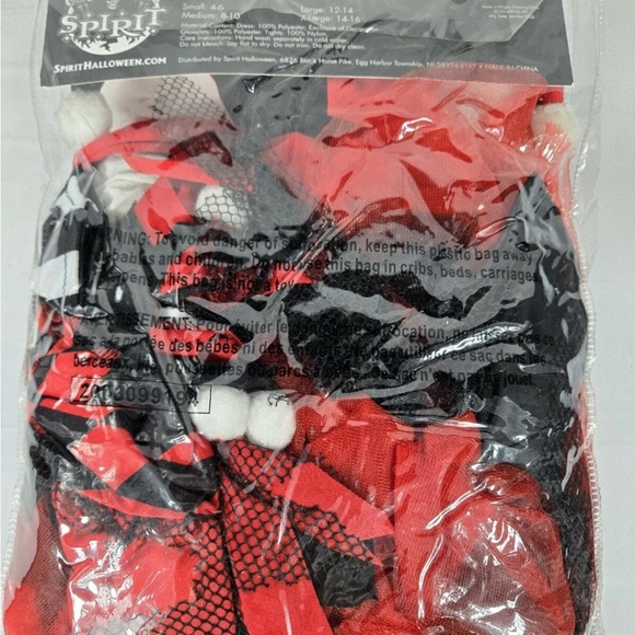 Spirit Halloween Girls Horror Harlequinn Cosplay Costume - Medium 8-10 - Picture 2 of 2